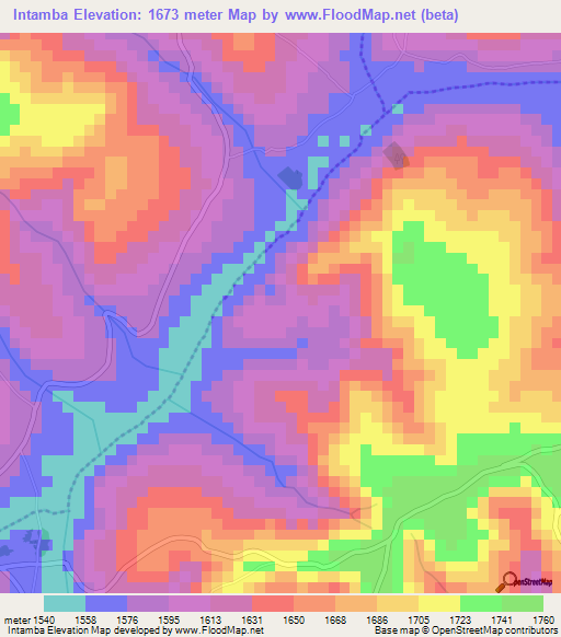 Intamba,Burundi Elevation Map