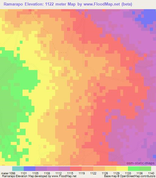 Ramarapo,Botswana Elevation Map