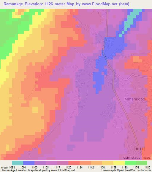 Ramankge,Botswana Elevation Map
