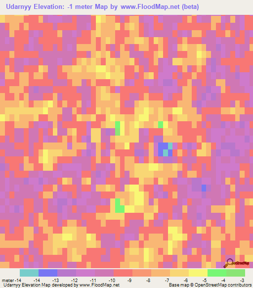 Udarnyy,Russia Elevation Map