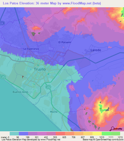 Los Patos,Peru Elevation Map