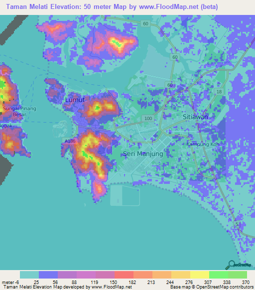 Taman Melati,Malaysia Elevation Map