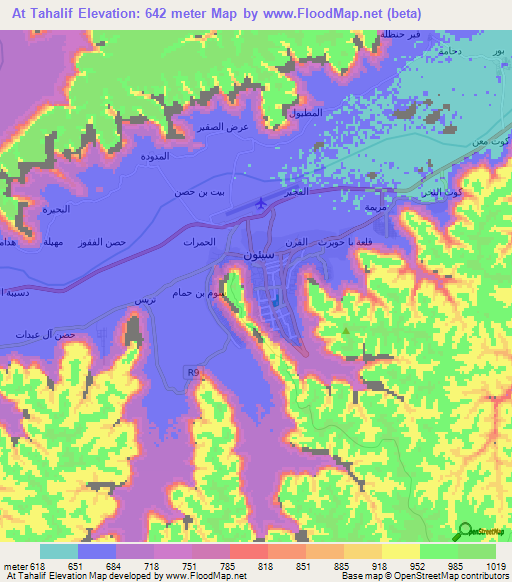 At Tahalif,Yemen Elevation Map