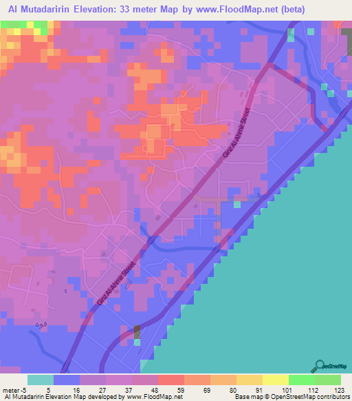 Al Mutadaririn,Yemen Elevation Map