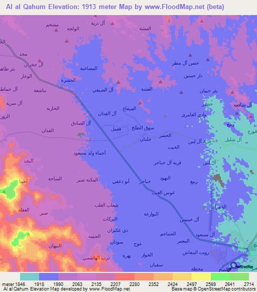 Al al Qahum,Yemen Elevation Map