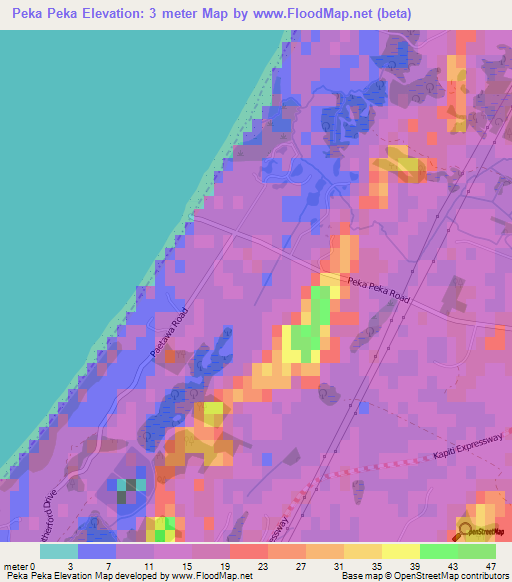 Peka Peka,New Zealand Elevation Map