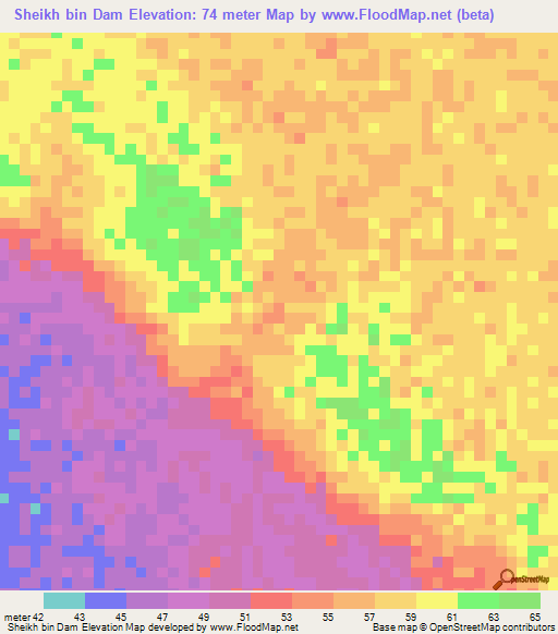 Sheikh bin Dam,Kenya Elevation Map