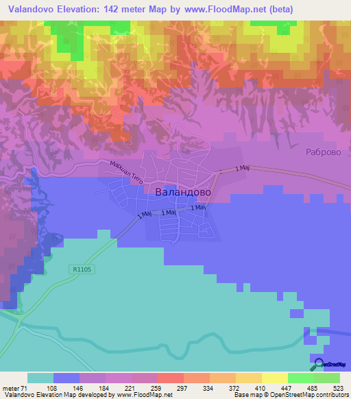 Valandovo,Macedonia Elevation Map