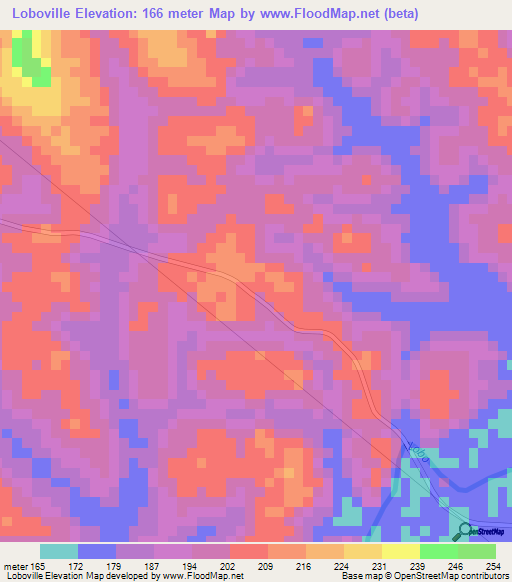 Loboville,Ivory Coast Elevation Map