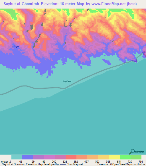Sayhut al Ghamirah,Yemen Elevation Map