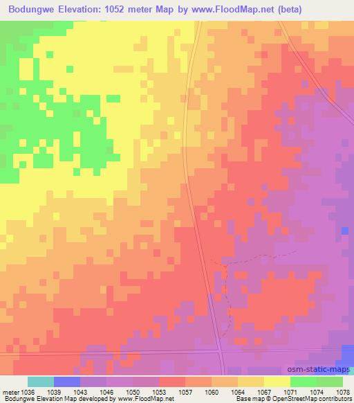 Bodungwe,Botswana Elevation Map