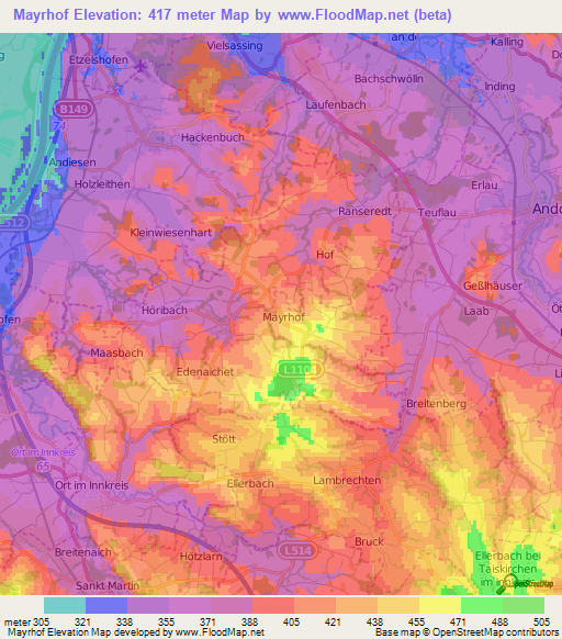 Mayrhof,Austria Elevation Map