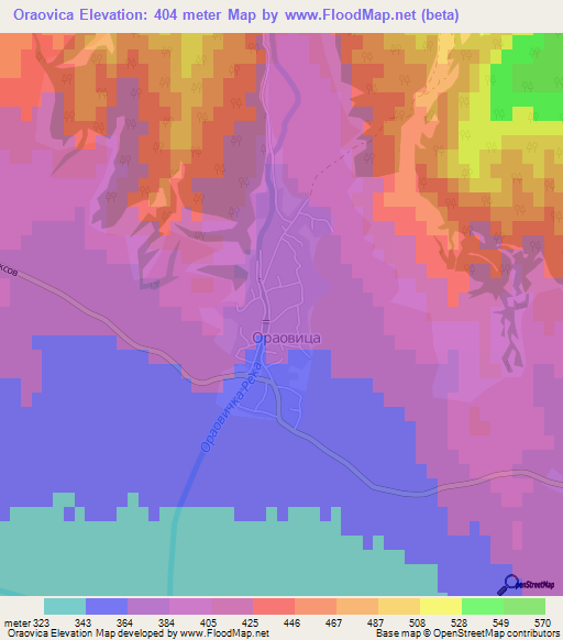 Oraovica,Macedonia Elevation Map