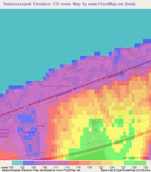 Balatonszeplak,Hungary Elevation Map