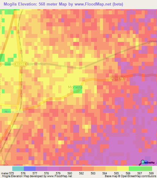Mogila,Macedonia Elevation Map