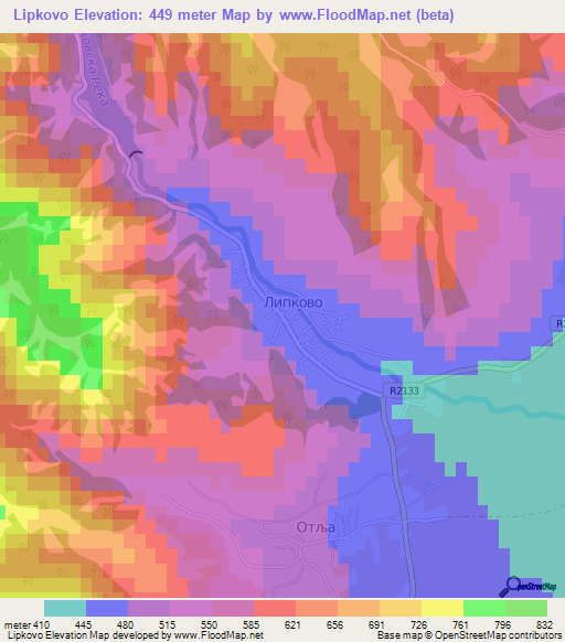 Lipkovo,Macedonia Elevation Map