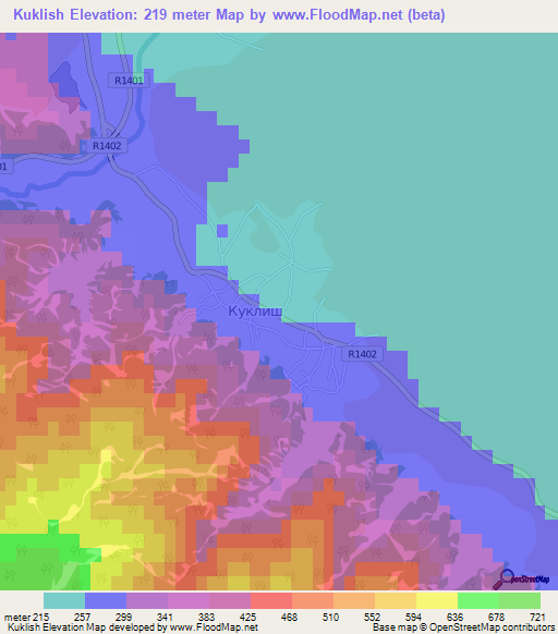 Kuklish,Macedonia Elevation Map