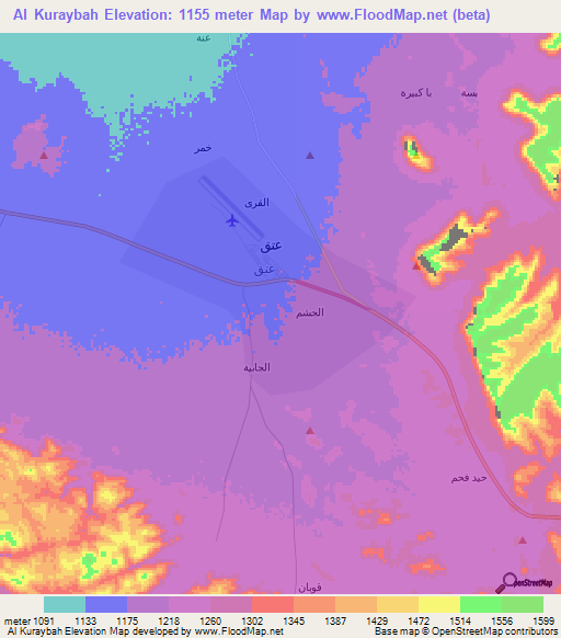 Al Kuraybah,Yemen Elevation Map