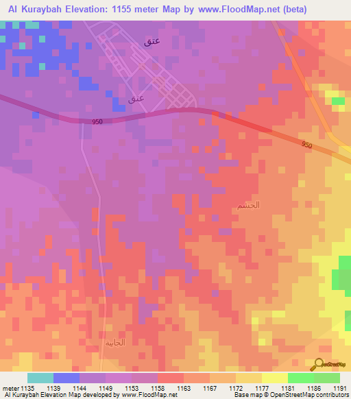 Al Kuraybah,Yemen Elevation Map
