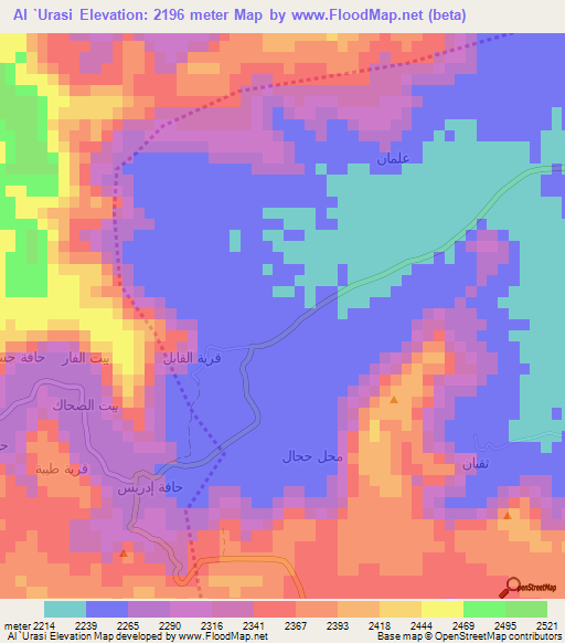 Al `Urasi,Yemen Elevation Map