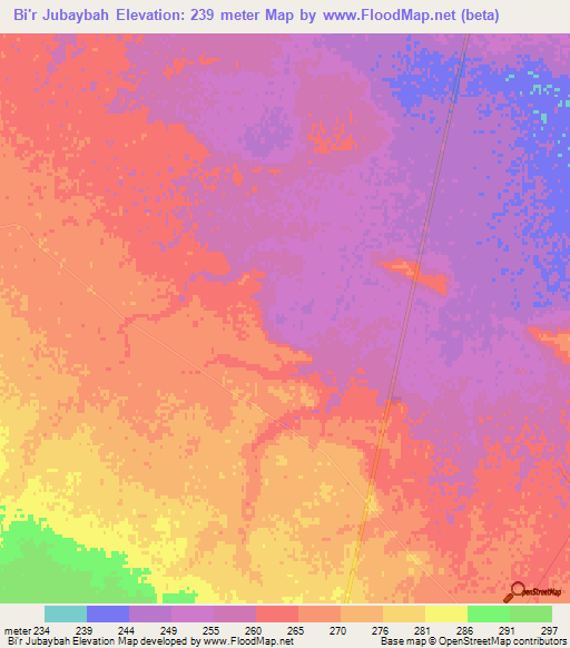 Bi'r Jubaybah,Syria Elevation Map