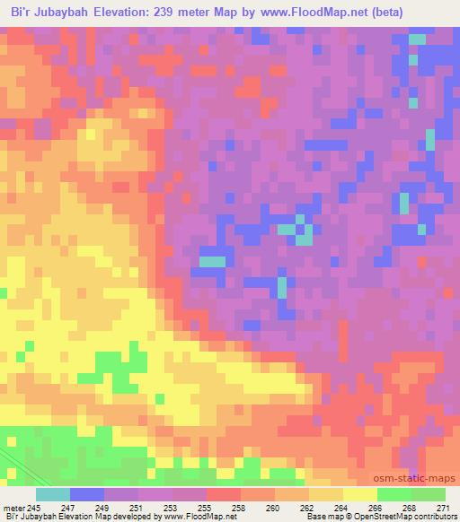 Bi'r Jubaybah,Syria Elevation Map