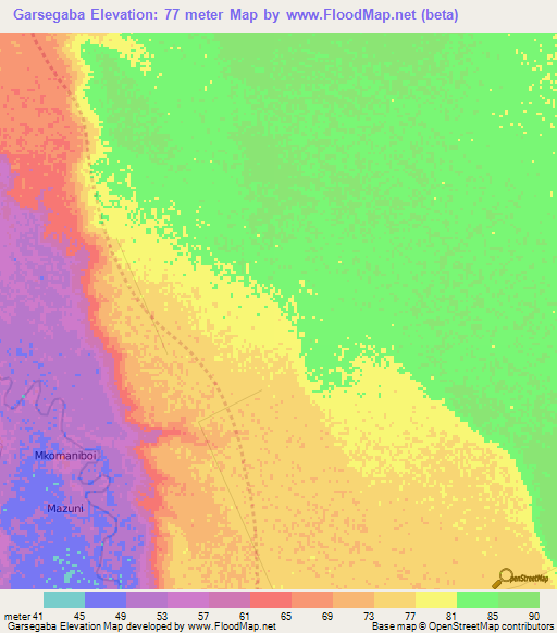 Garsegaba,Kenya Elevation Map