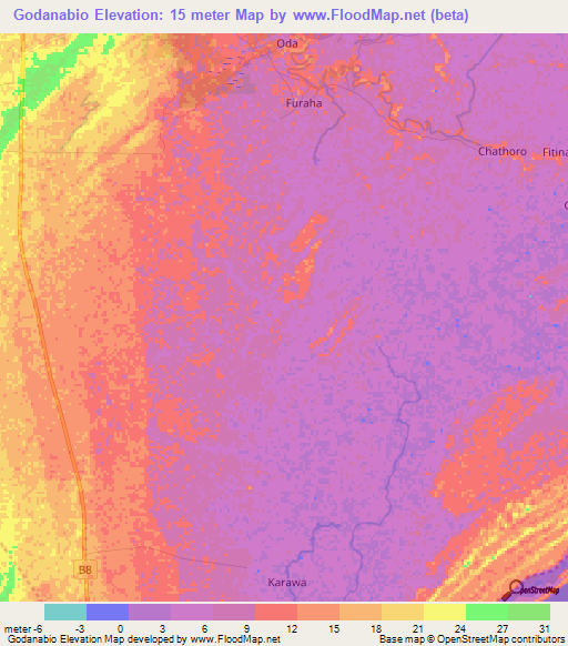 Godanabio,Kenya Elevation Map