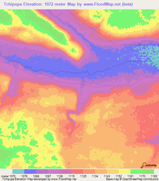 Tchipupa,Angola Elevation Map