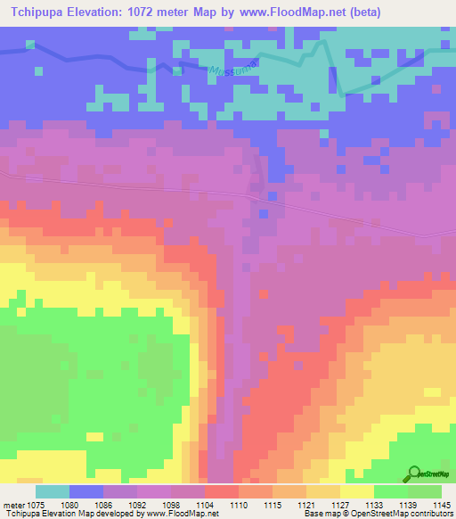 Tchipupa,Angola Elevation Map