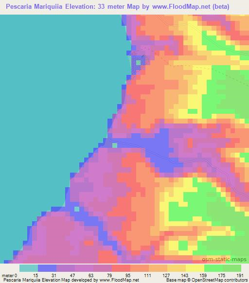 Pescaria Mariquiia,Angola Elevation Map