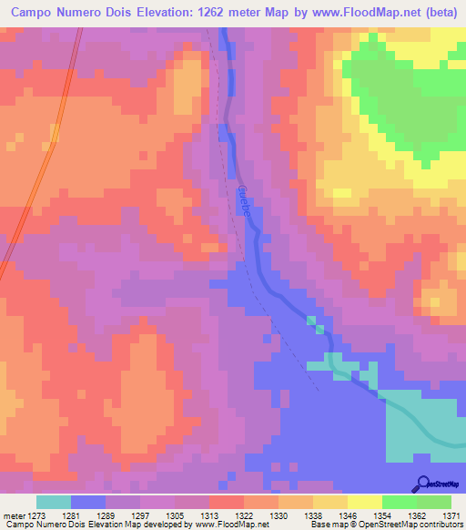 Campo Numero Dois,Angola Elevation Map