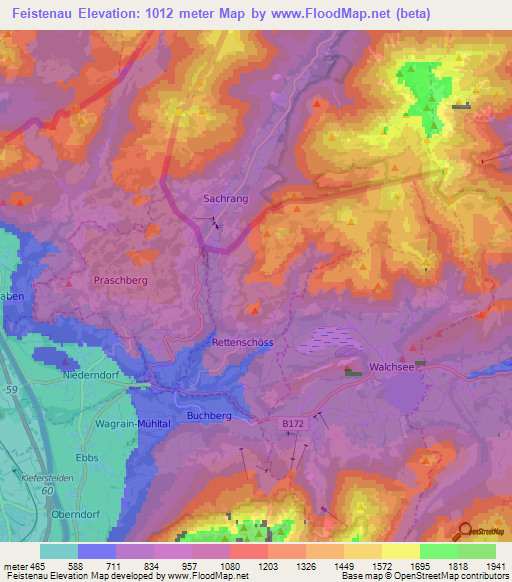Feistenau,Austria Elevation Map