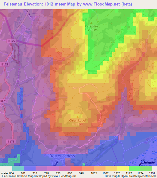 Feistenau,Austria Elevation Map