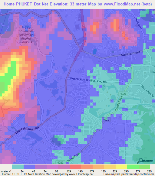 Home PHUKET Dot Net,Thailand Elevation Map