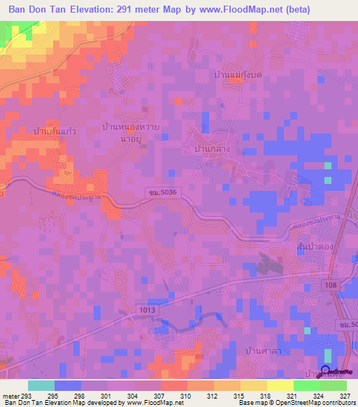Ban Don Tan,Thailand Elevation Map