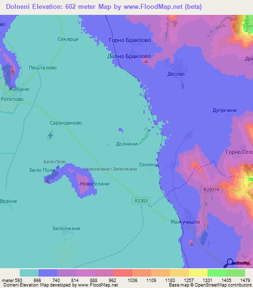 Dolneni,Macedonia Elevation Map