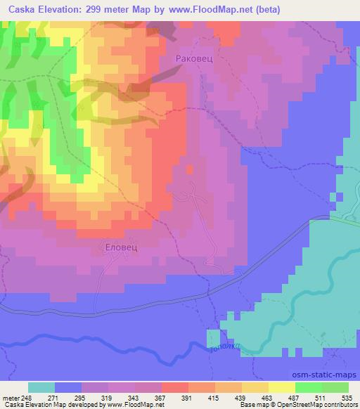 Caska,Macedonia Elevation Map