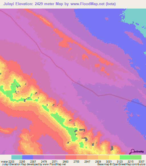 Julayi,Iran Elevation Map