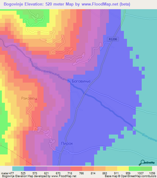Bogovinje,Macedonia Elevation Map
