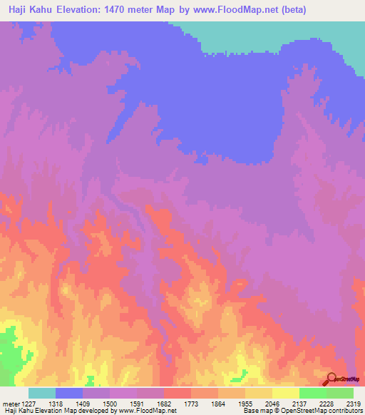 Haji Kahu,Iran Elevation Map