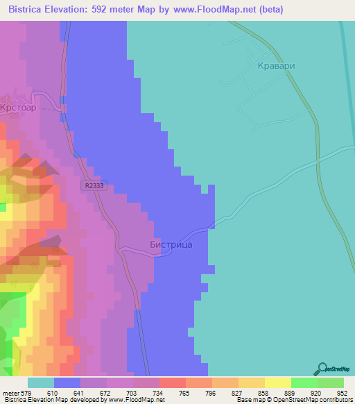 Bistrica,Macedonia Elevation Map