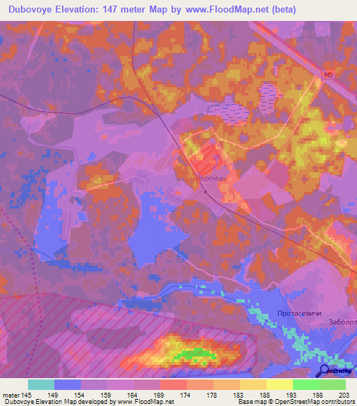 Dubovoye,Belarus Elevation Map