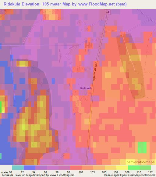 Ridakula,Estonia Elevation Map