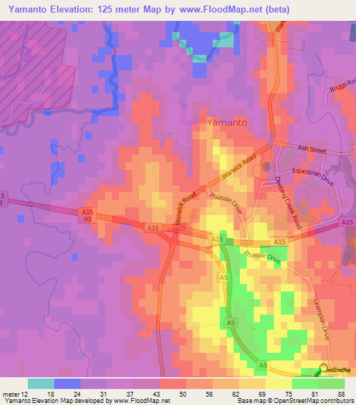 Yamanto,Australia Elevation Map