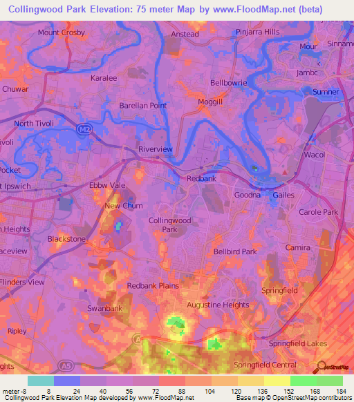 Collingwood Park,Australia Elevation Map