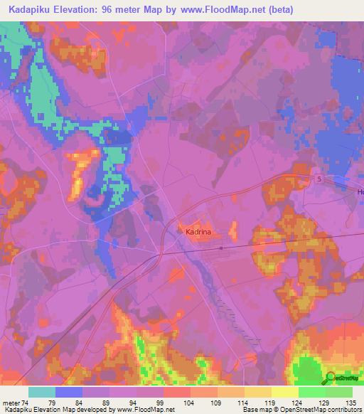 Kadapiku,Estonia Elevation Map