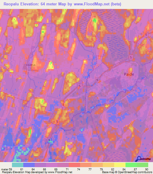 Reopalu,Estonia Elevation Map