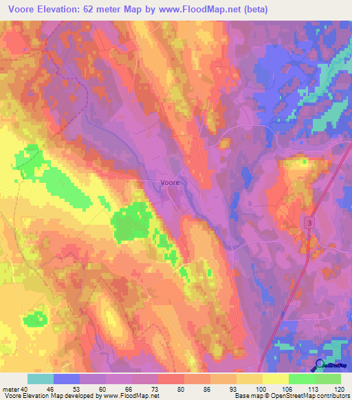 Voore,Estonia Elevation Map