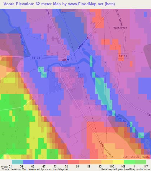 Voore,Estonia Elevation Map